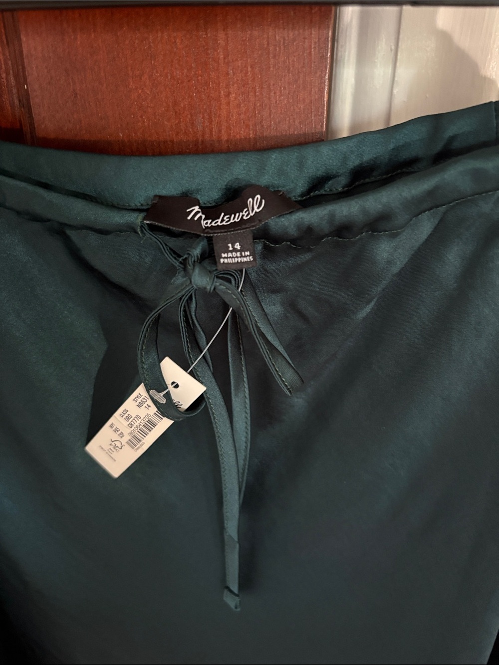 Madewell Women's Green A-Line Slip Skirt